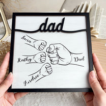 Dad Hand Bumps - Personalized Wooden Plaque