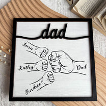 Dad Hand Bumps - Personalized Wooden Plaque