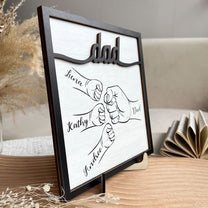 Dad Hand Bumps - Personalized Wooden Plaque