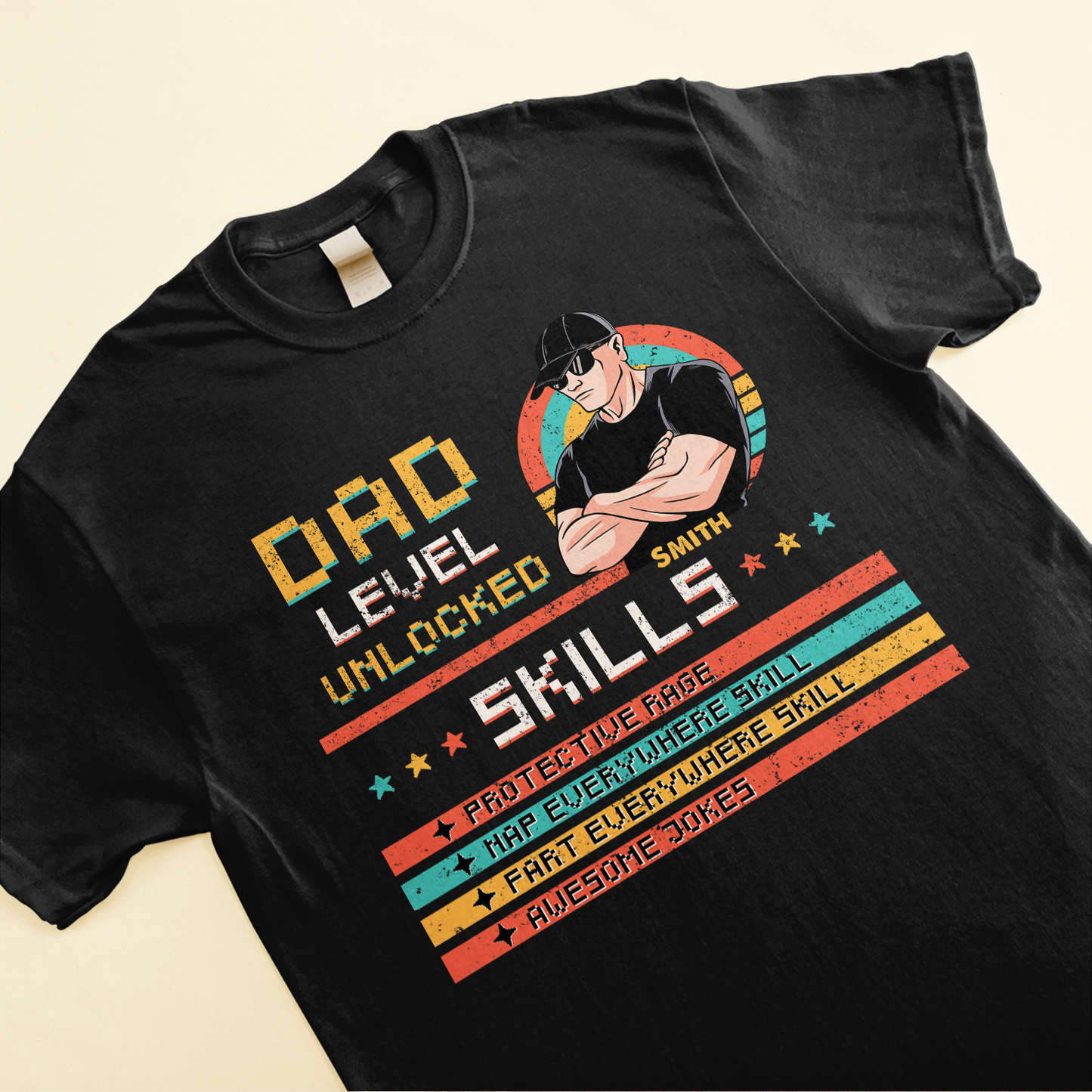 Dad Level Unlocked - Personalized Shirt - Birthday Father's Day Gift For Dad, Step Dad, Husband - Gift From WIfe