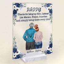 Dad Thanks For Being My Friend - Personalized Acrylic Plaque - Fathers Day Gift For Papa, Dad, Father
