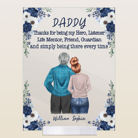 Dad Thanks For Being My Friend - Personalized Acrylic Plaque - Fathers Day Gift For Papa, Dad, Father