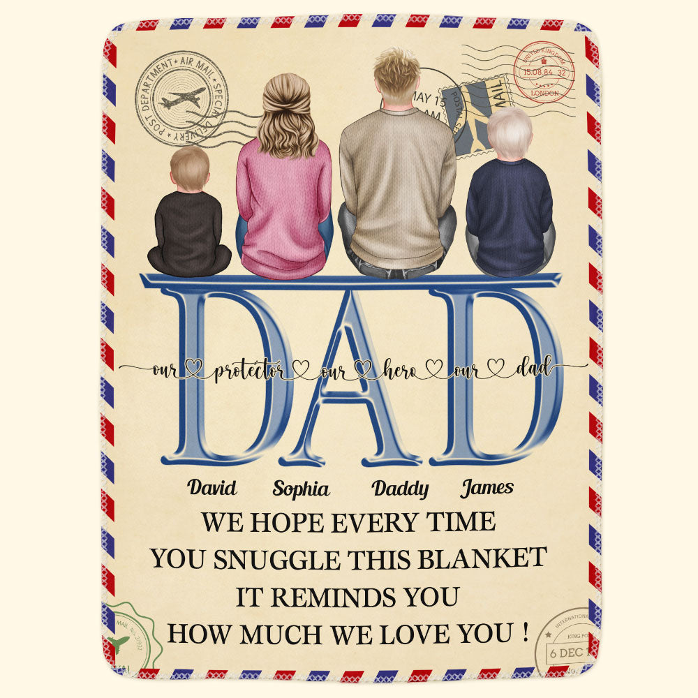 Dad, This Blanket Reminds How Much We Love You - Personalized Blanket
