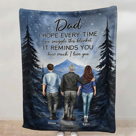 Dad We Love You Hug This Blanket - Personalized Blanket