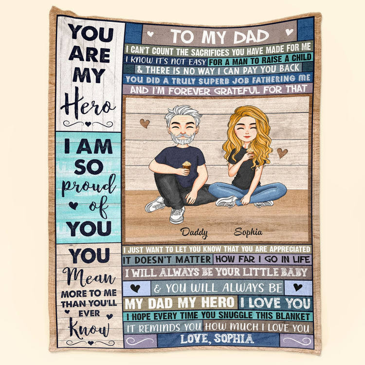 Dad - You Mean More To Me Than You'Ll Ever Know - Personalized Blanket - Christmas, New Year Gift For Dad, Father, Daddy