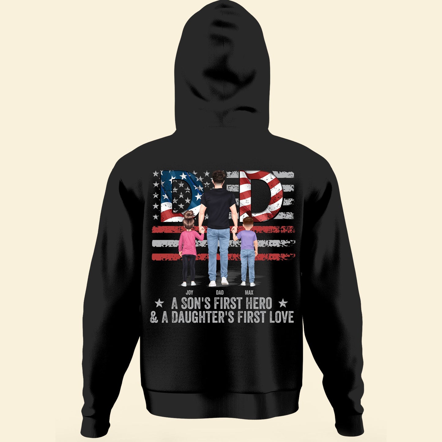 Dad, A Son's First Hero & A Daughter's First Love  - Personalized Back Printed Shirt