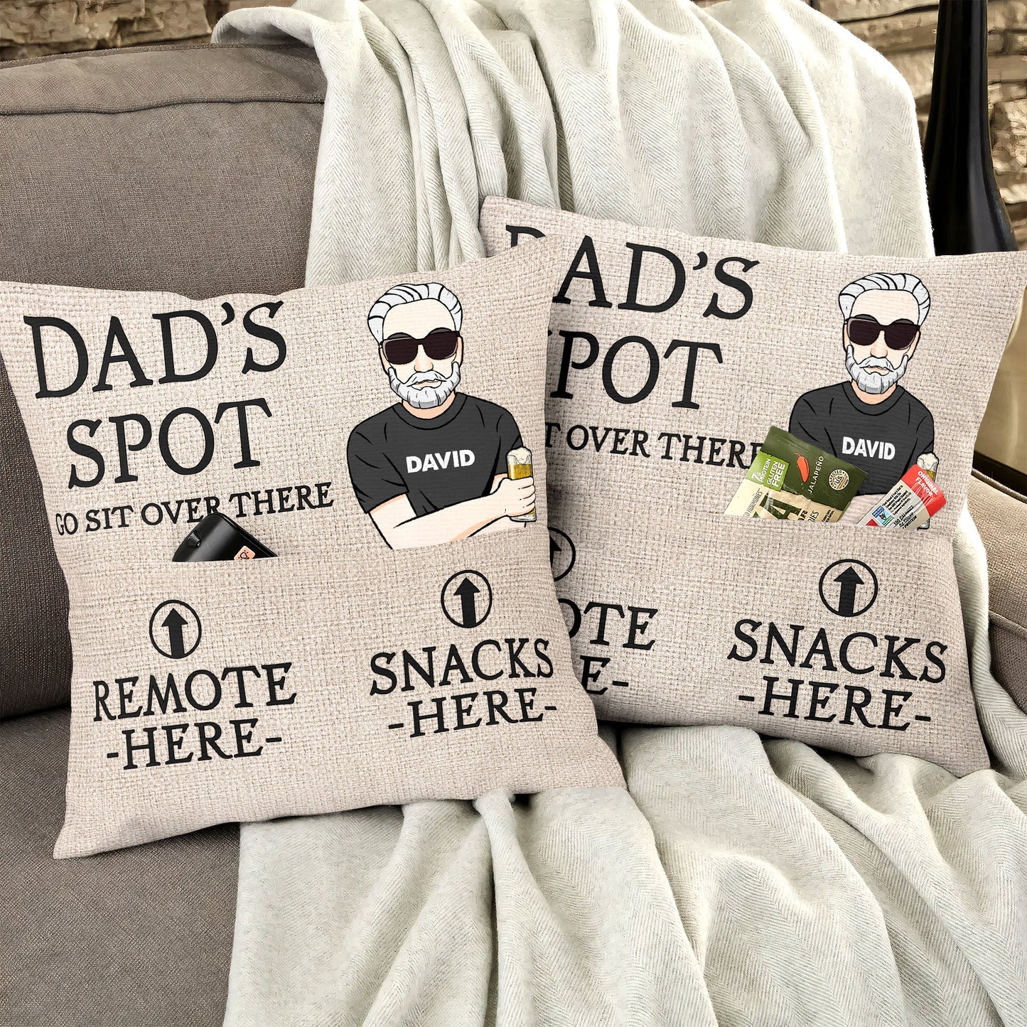 Dad's Spot - Personalized Pocket Pillow (Insert Included)