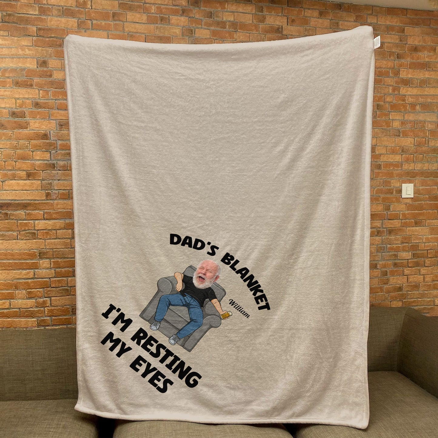 Dad's Blanket I'm Resting My Eyes - Personalized Photo Blanket