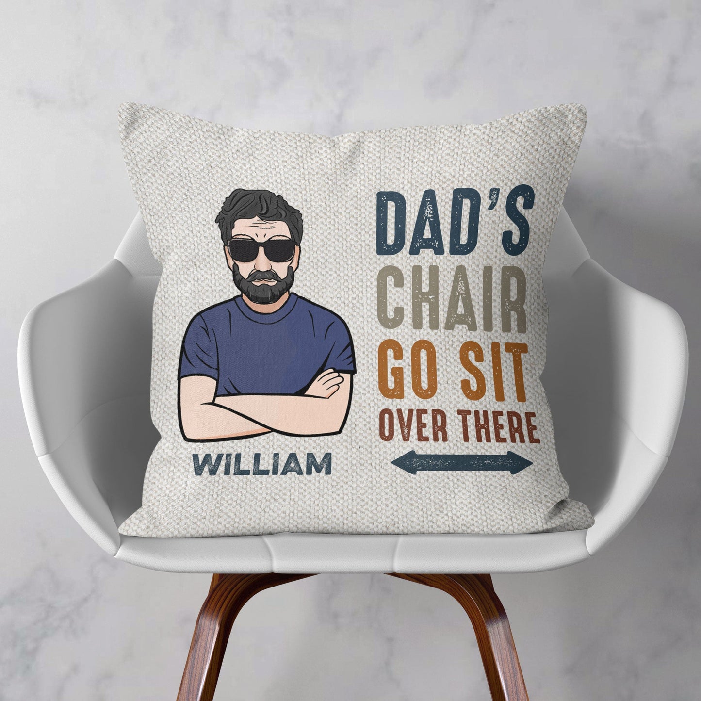 Dad's Chair - Personalized Pillow (Insert Included)