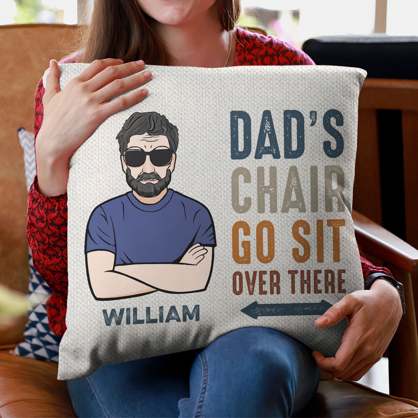 Dad's Chair - Personalized Pillow (Insert Included)