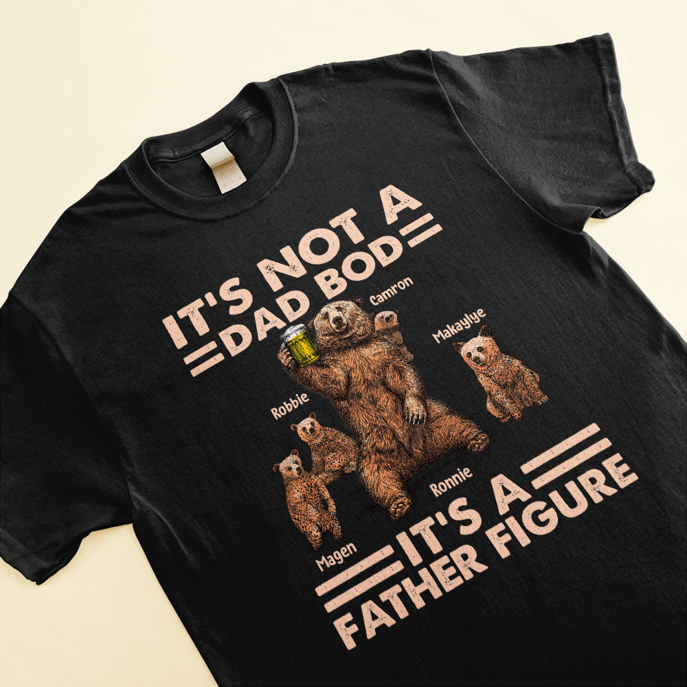 Macorner Daddy Bear It's Not A Dad Bod - Personalized Shirt - Papa Bear and Cubs Pullover Hoodie / Black / XL