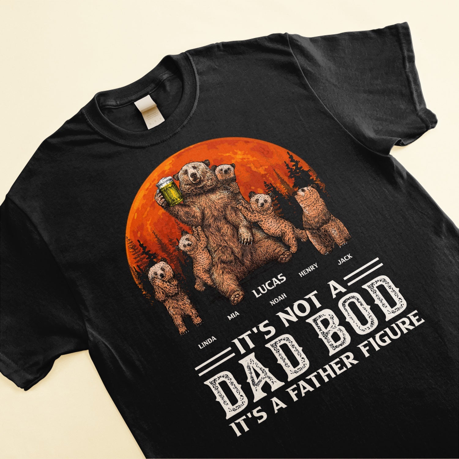 Daddy Bear It's Not A Dad Bod Red Moon Vintage - Personalized Shirt