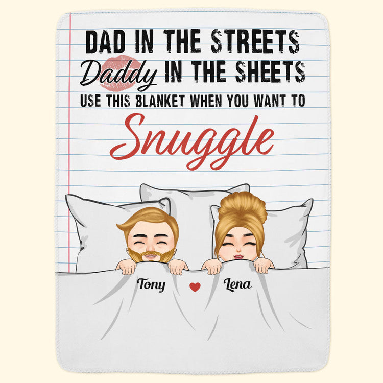 Daddy In The Sheets - Personalized Blanket - Father's Day, Birthday, Funny Gift For Husband, Lover, Life Partner, Boyfriend - From Wife, Girlfriend