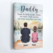 Daddy Thanks For Being My Hero, My Friend - Personalized Wrapped Canvas