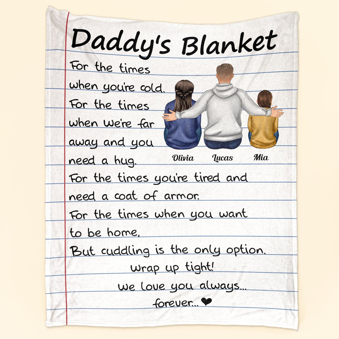 Daddy's Blanket - Personalized Dad Blanket