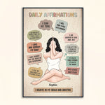 Daily Affirmations - Personalized Poster/Canvas - Encouragement Mantras Gift For Daughter, Friends, Sisters, Besties - Note To Self, Mental Health