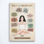 Daily Affirmations - Personalized Poster/Canvas - Encouragement Mantras Gift For Daughter, Friends, Sisters, Besties - Note To Self, Mental Health