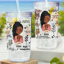 Daily Reminders - Personalized Acrylic Tumbler With Straw