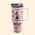Daily Workout Affirmations - Personalized Photo 40oz Tumbler With Straw