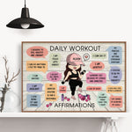 Daily Workout Affirmations - Personalized Poster/Wrapped Canvas - Birthday Gift For Fitness Lovers, Fitness Girls