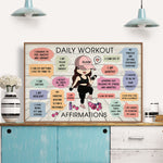 Daily Workout Affirmations - Personalized Poster/Wrapped Canvas - Birthday Gift For Fitness Lovers, Fitness Girls