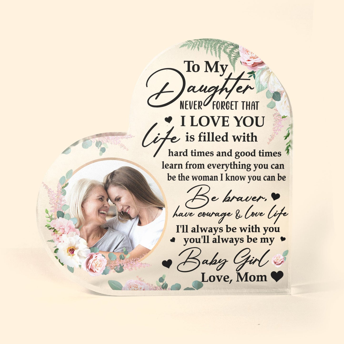 Daughter, Never Forget That I Love You - Personalized Acrylic Photo Plaque