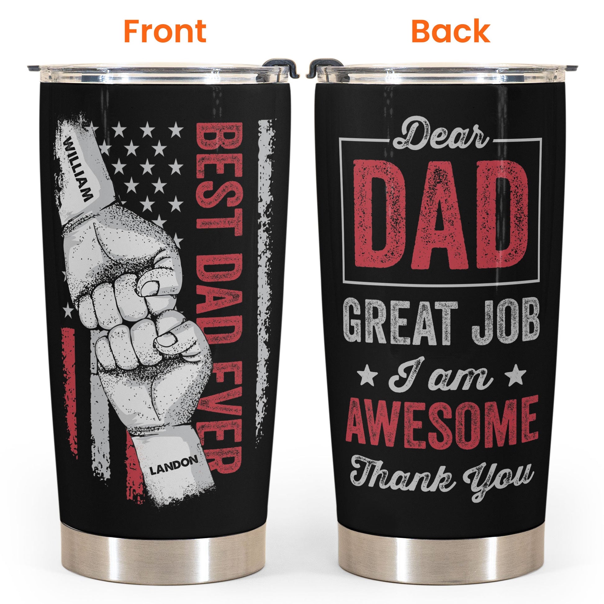 Personalized To My Dad From Son Stainless Steel Tumbler Cup Wood Father And  Son Best Friend For Life Dad Fathers Day Birthday Christmas Travel Mug 