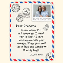 Dear Grandma I Love You Love Letter - Personalized Photo Blanket