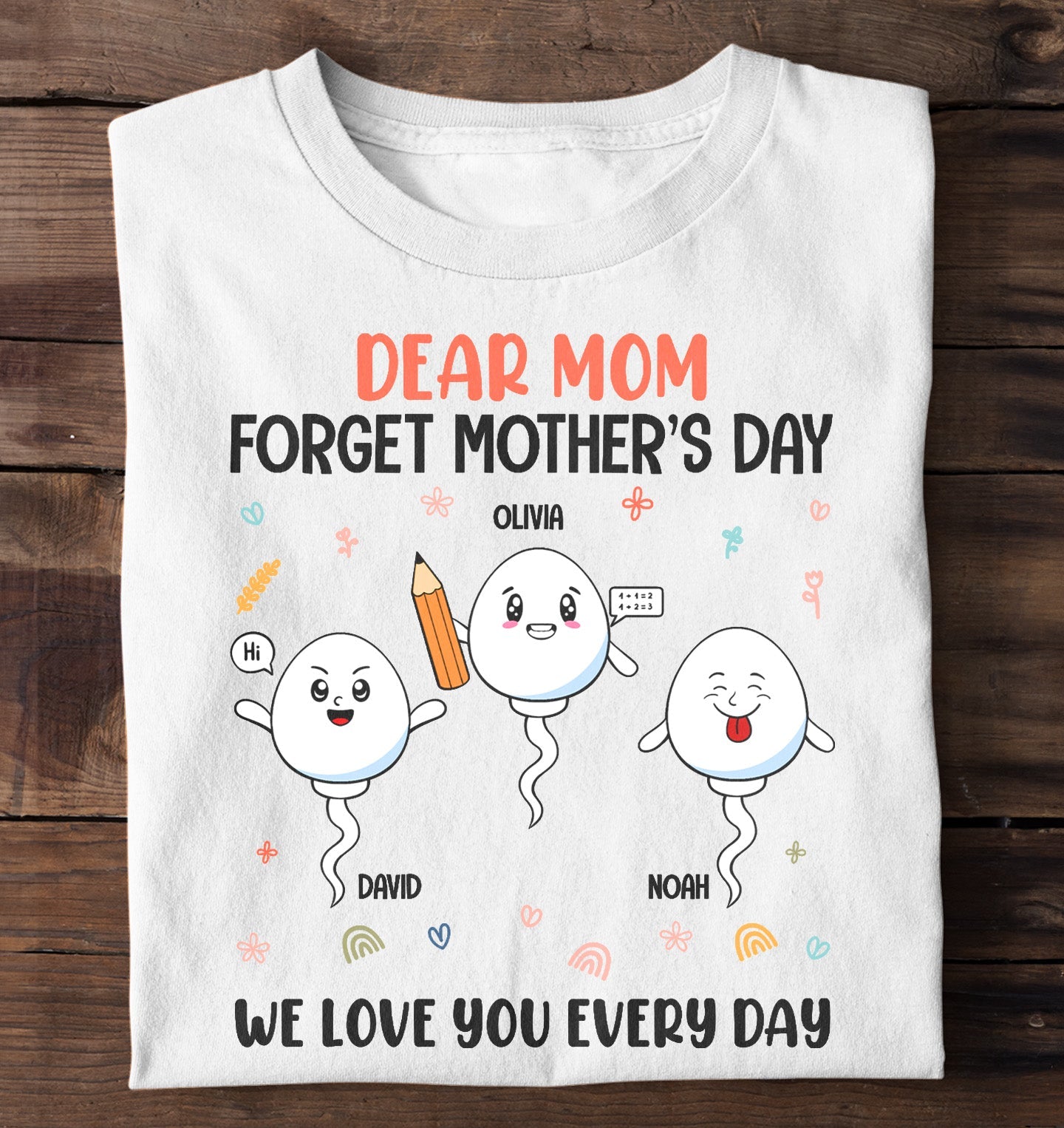Dear Mom Forget Mother's Day We Love You Every Day - Personalized Shirt ...