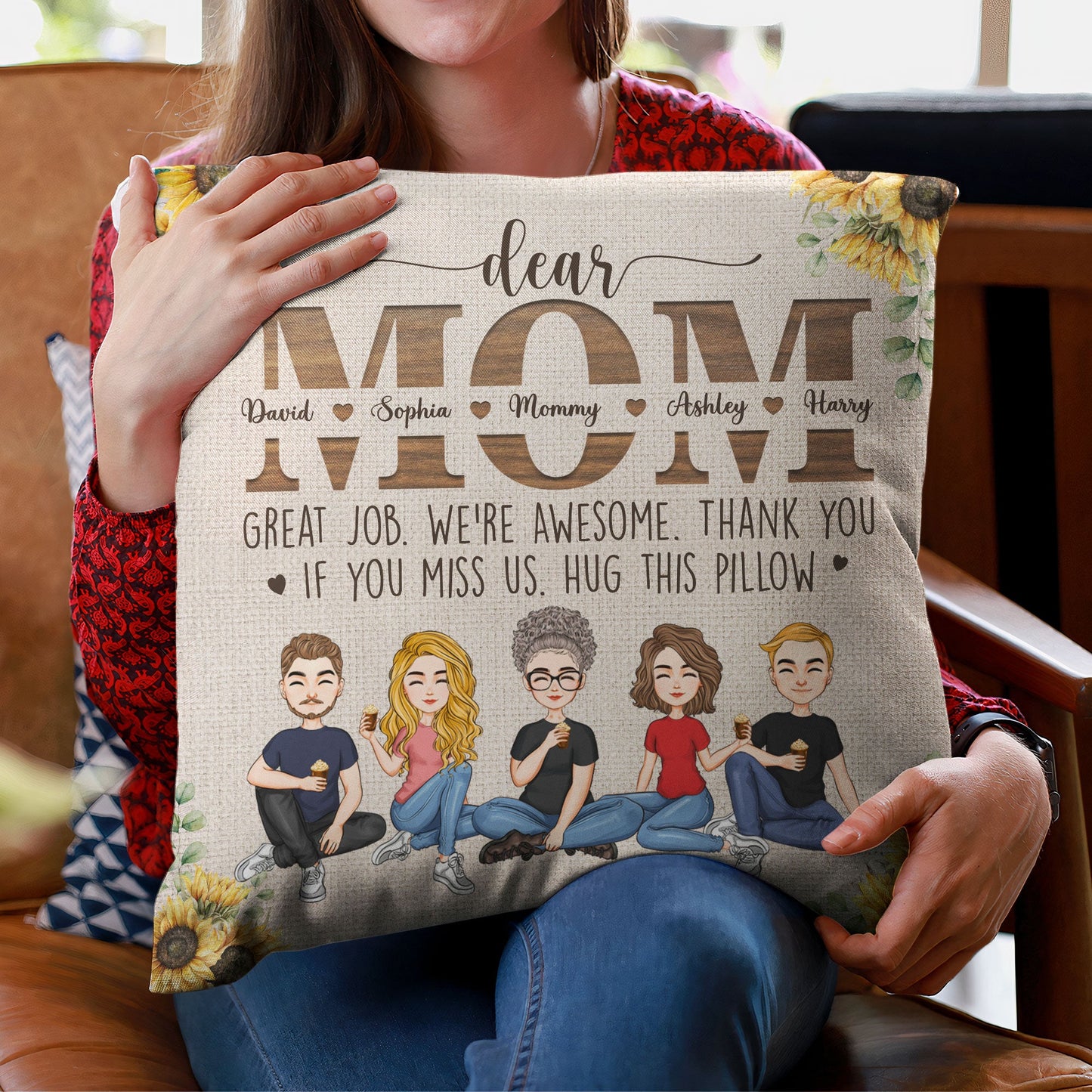 Dear Mom - Great Job - Personalized Pillow (Insert Included) - Mother's Day, Loving, Birthday Gift For Mom, Mother, Mama