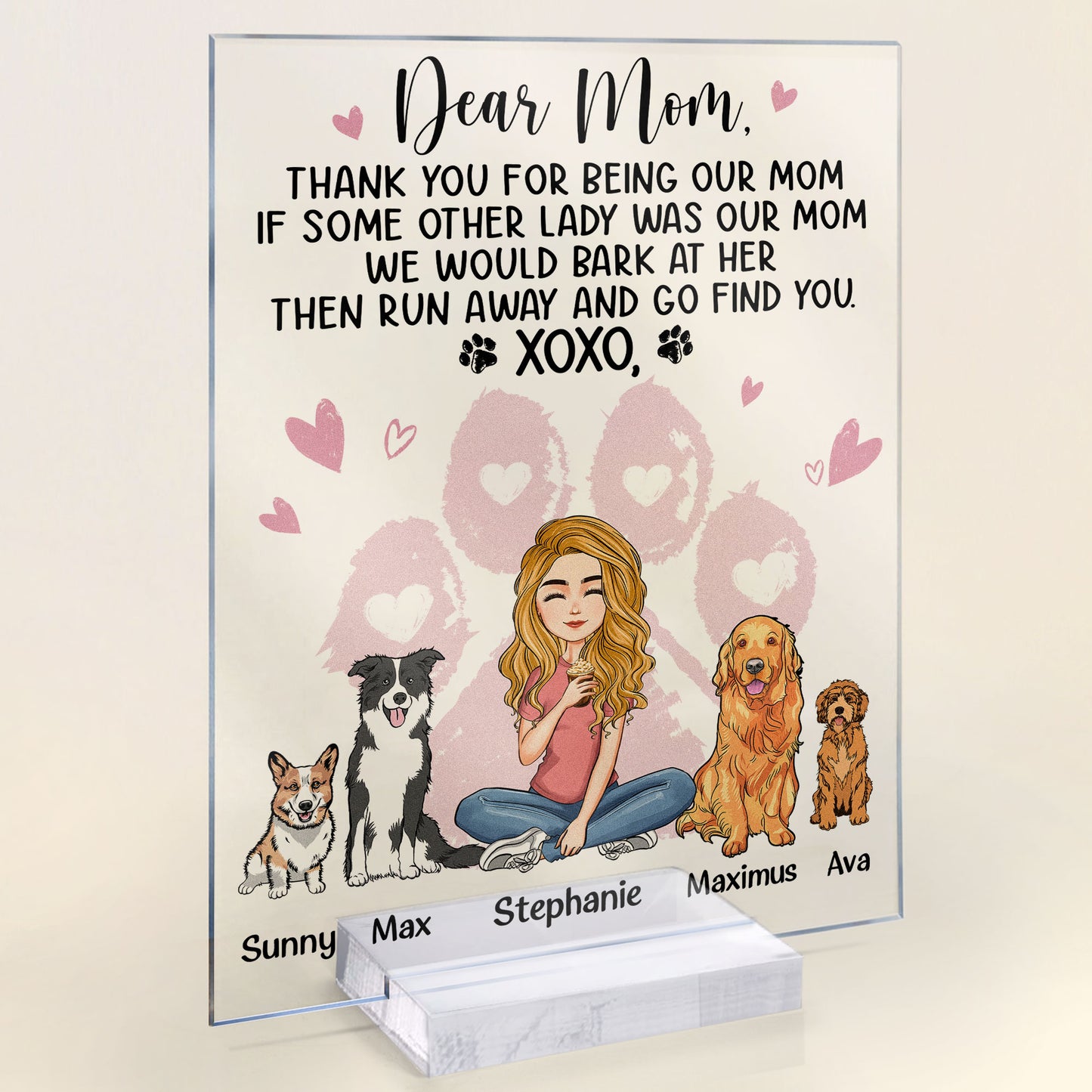 Funny Personalized Dog Mom Gifts For Mothers Day Dear Mom Thanks Gift