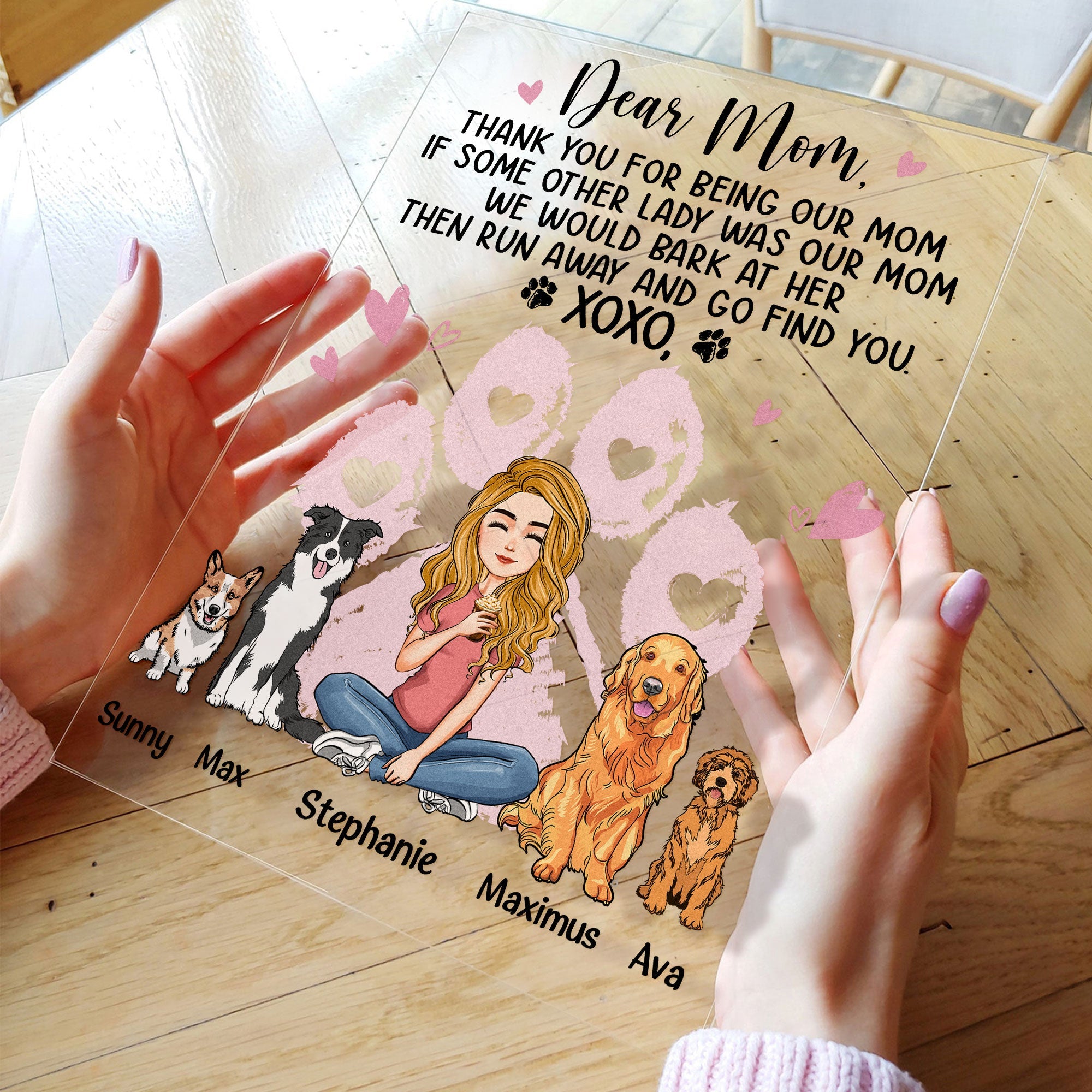Dear Dog Mom Thank You For Being My Mom - Personalized Acrylic Plaque