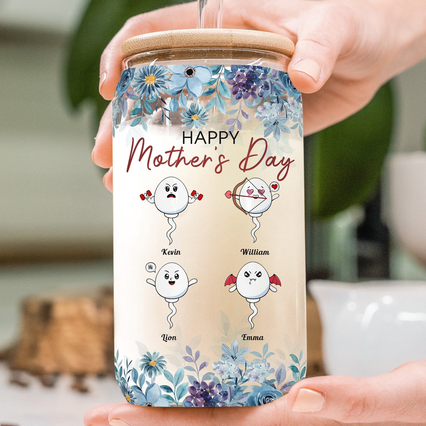 Dear Mom We're So Glad You Didn't Swallow Us - Personalized Clear Glass Cup