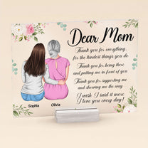 Dear Mom, Thank You - Personalized Acrylic Plaque