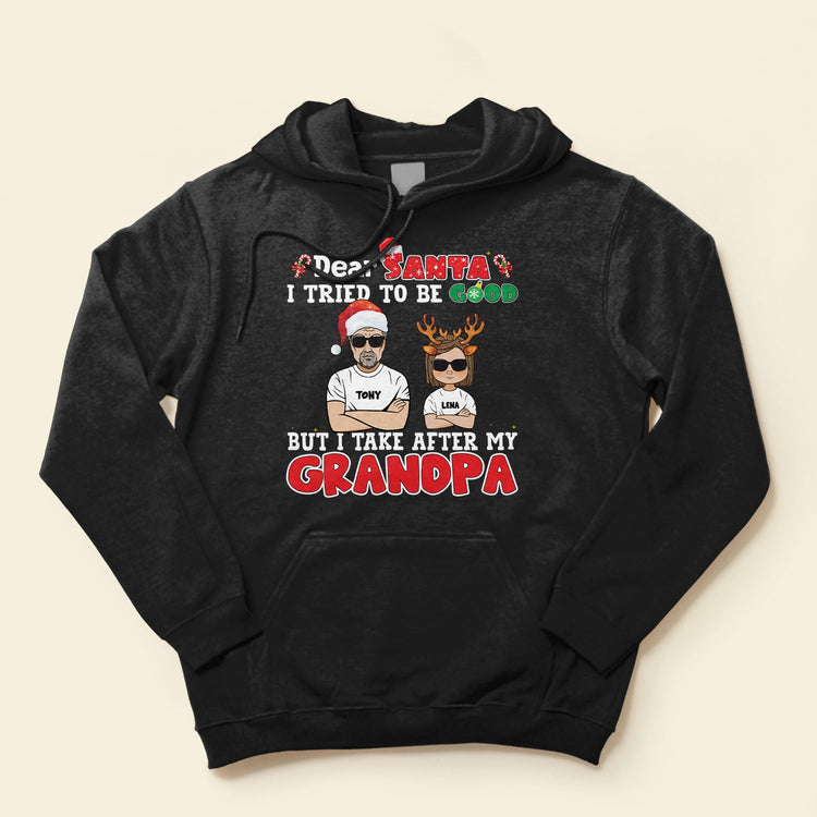 Dear Santa I Tried To Be Good - Personalized Shirt - Christmas Gift For Grandkid, Son,Daughter