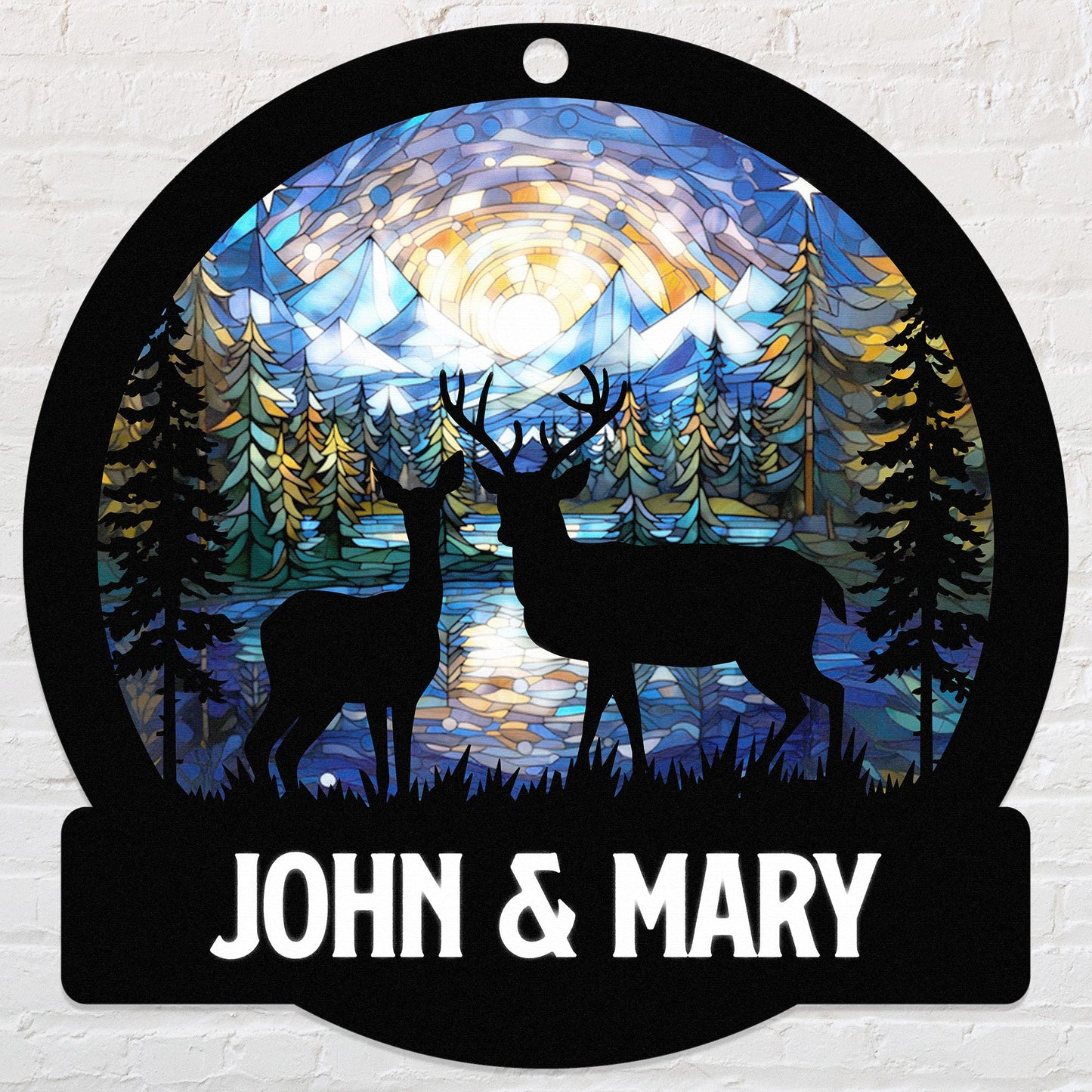 Deer Couple Hunting Couple Gift Home Sign - Personalized Metal Sign