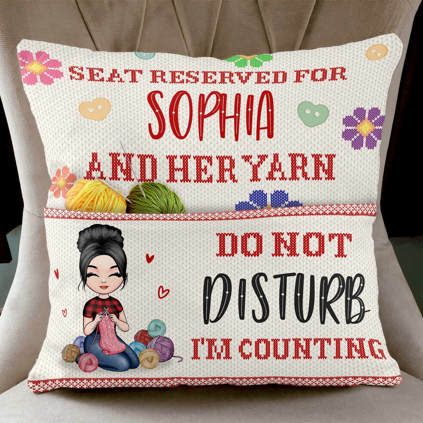 Do Not Disturb I'm Counting - Personalized Pocket Pillow (Insert Included)