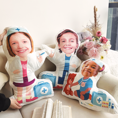 Doctor Nurse Kids Dream Jobs Sons Daughters - Personalized Photo Custom Shaped Pillow