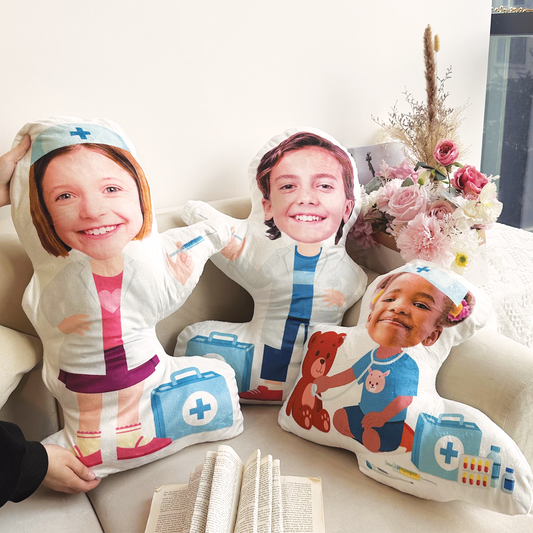 Doctor Nurse Kids Dream Jobs Sons Daughters - Personalized Photo Custom Shaped Pillow