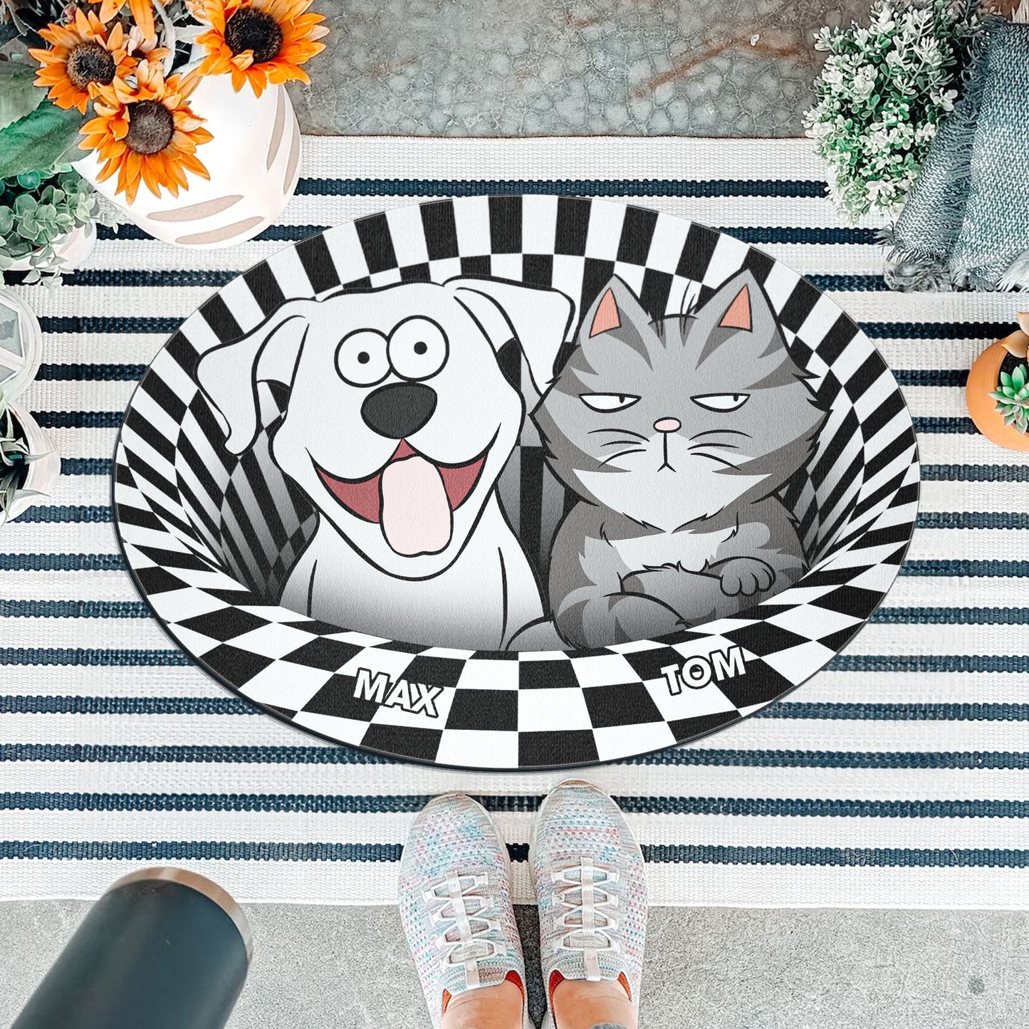 Dog Cat 3D Vision - Personalized Custom Shaped Doormat