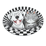 Dog Cat 3D Vision - Personalized Custom Shaped Doormat