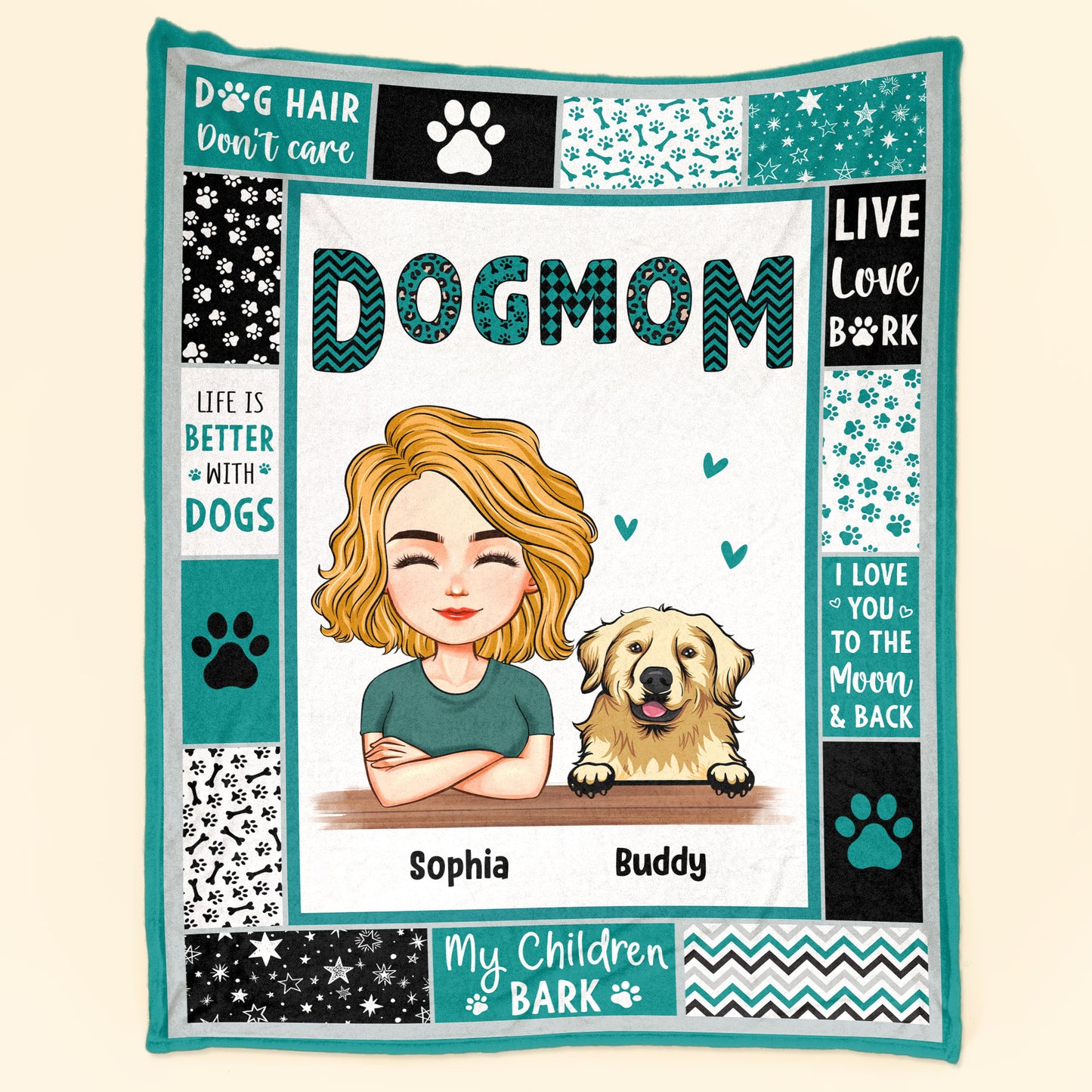 Dog Mom - Dog Dad - Personalized Blanket