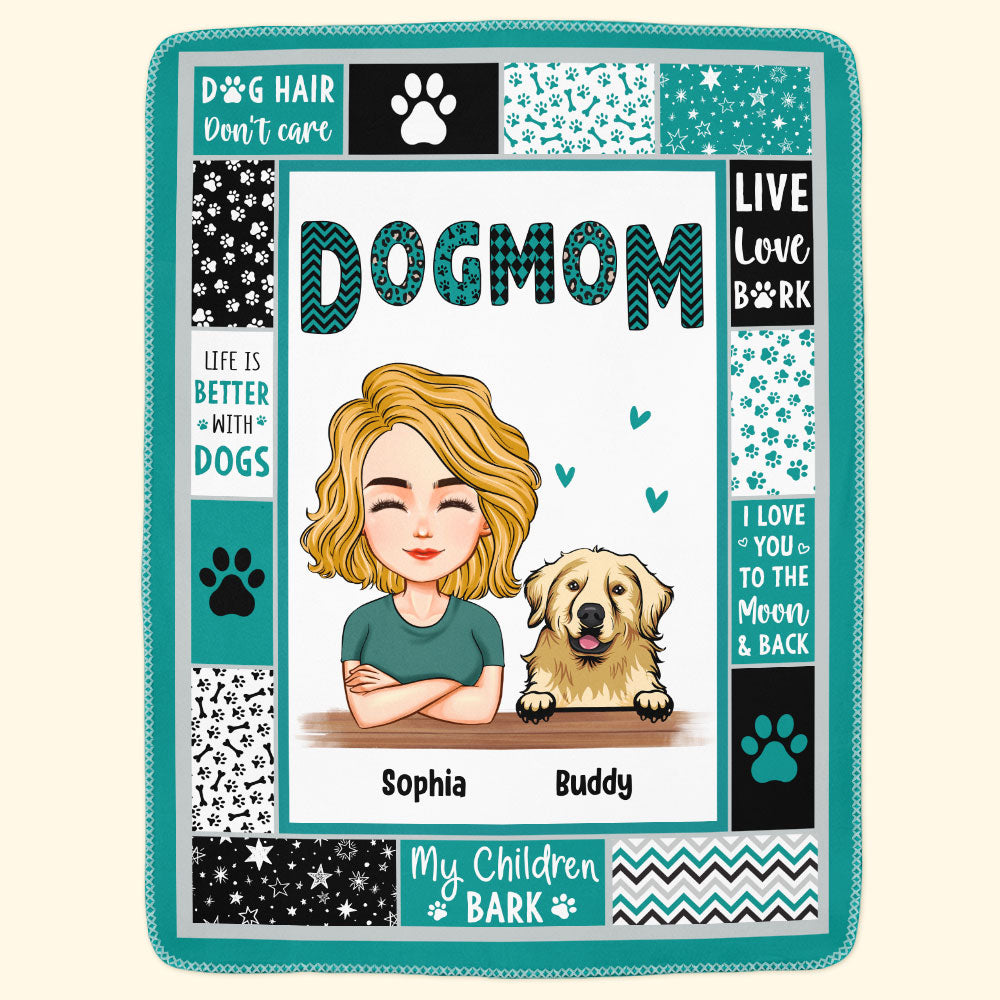 Dog Mom - Dog Dad - Personalized Dog Mom Blanket