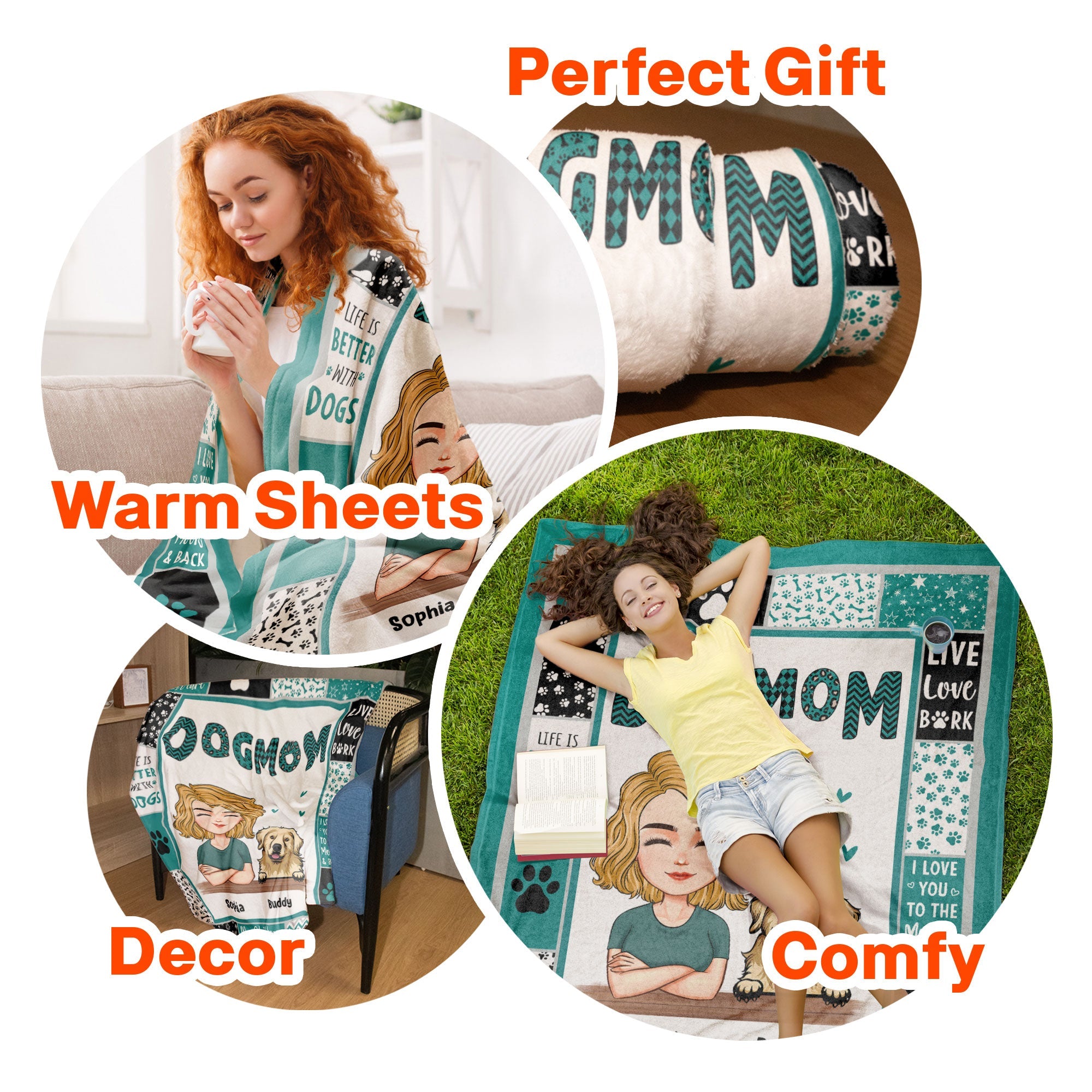 Dog Mom - Dog Dad - Personalized Dog Mom Blanket