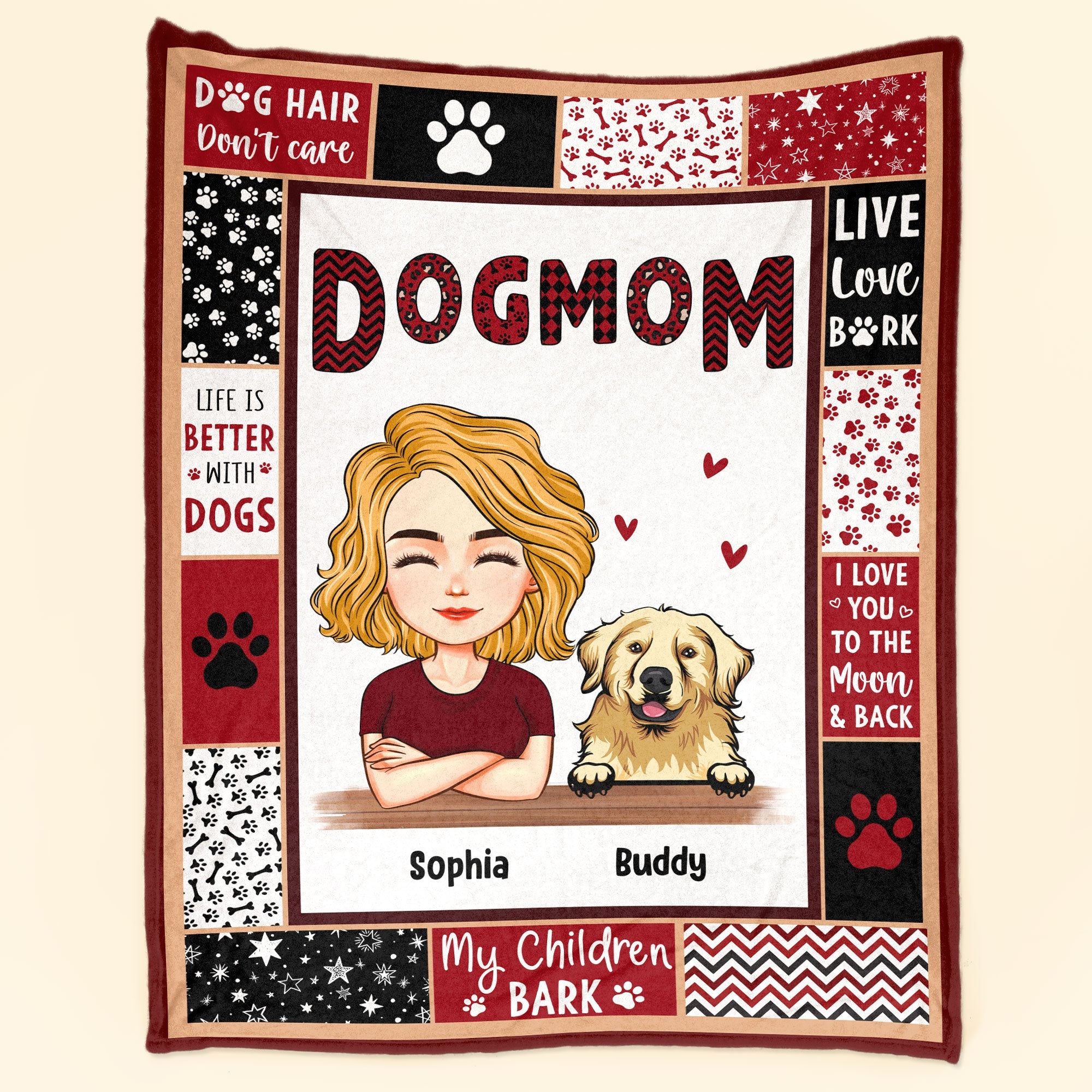 Dog Mom - Dog Dad - Personalized Dog Mom Blanket