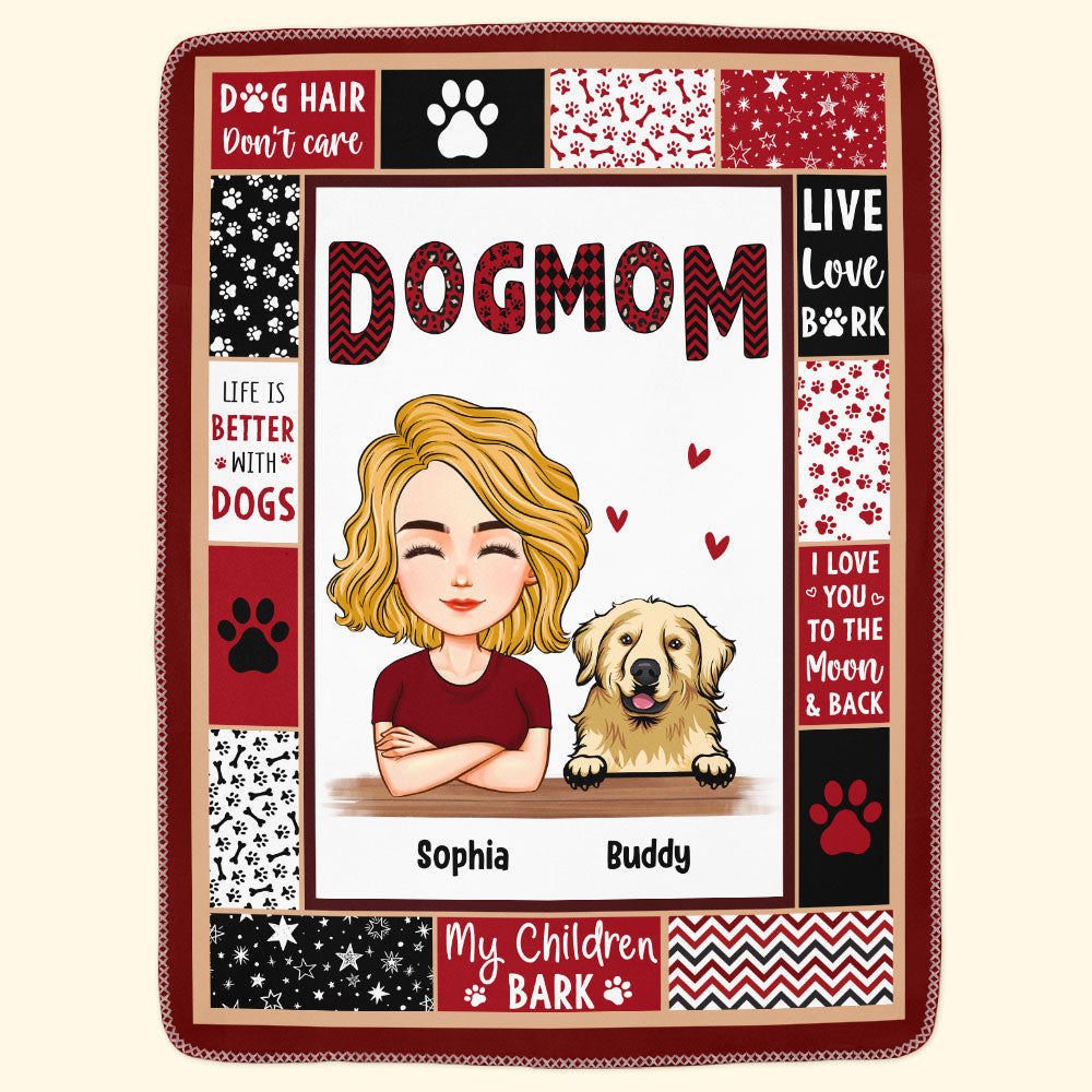 Dog Mom - Dog Dad - Personalized Dog Mom Blanket