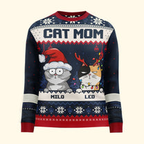 Dog Mom Cat Mom - Funny Version - Personalized Ugly Sweater