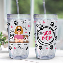 Dog Mom - Lovely Version - Personalized Acrylic Tumbler With Straw