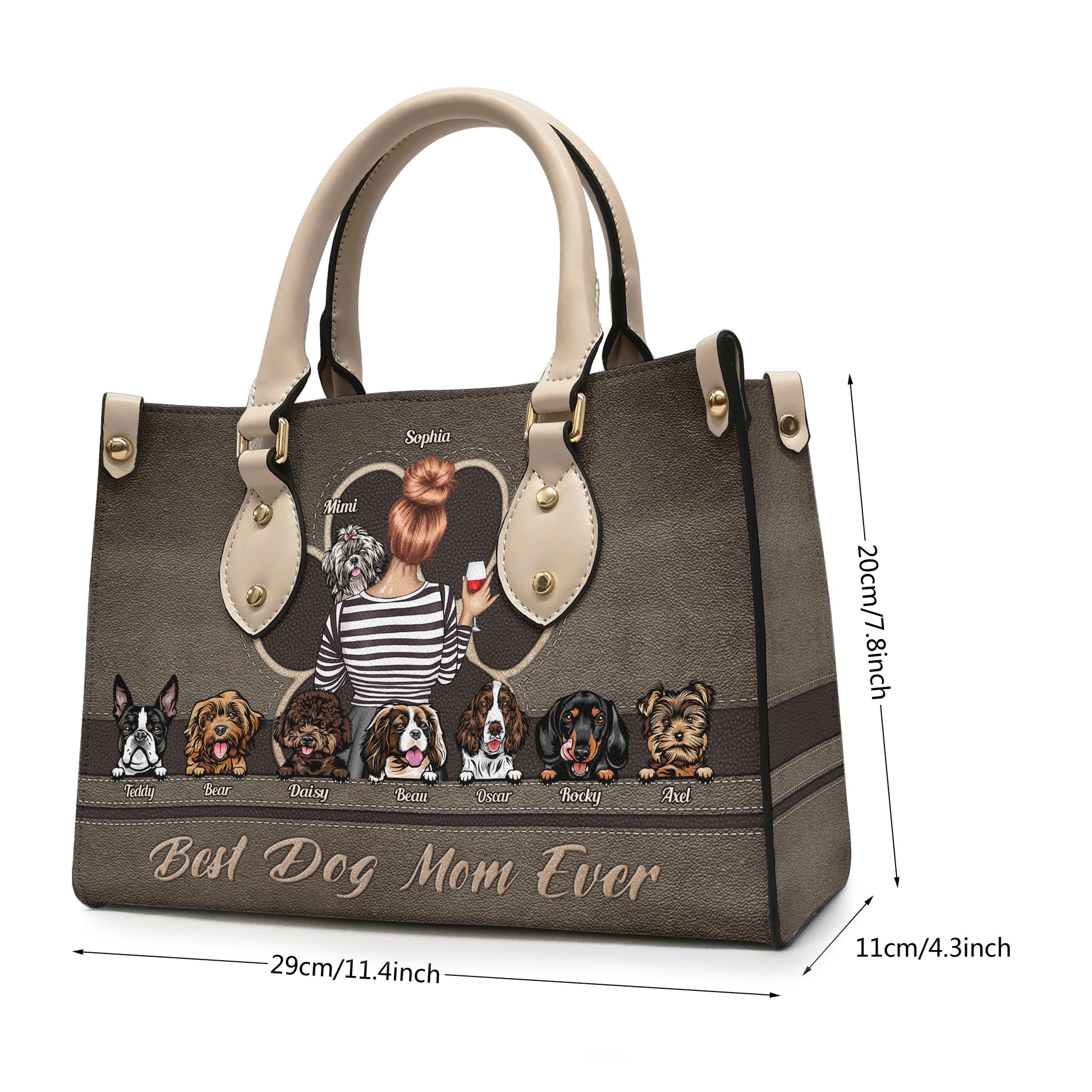 Dog's Personalized Leather Handbag