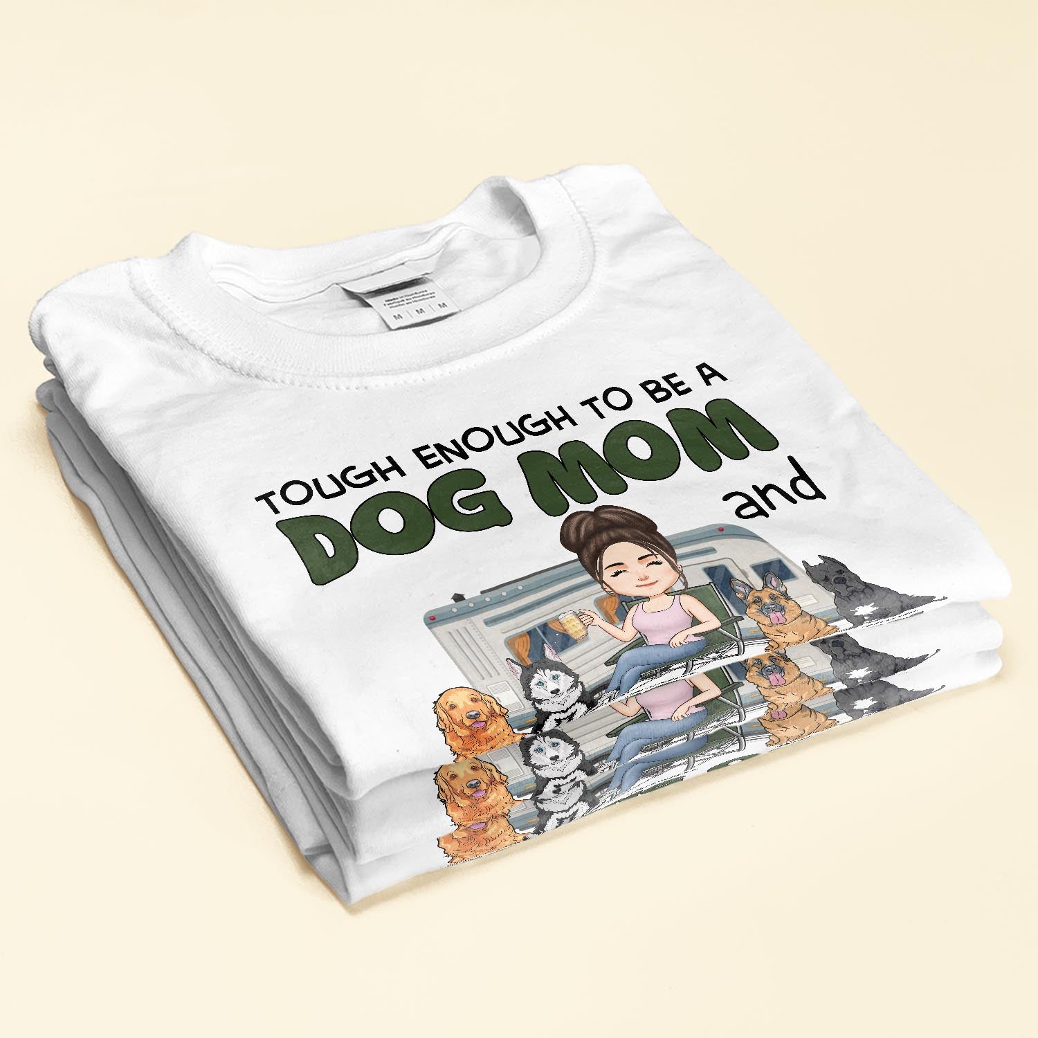 Dog Mom & Camping Queen - Personalized Shirt - Birthday, Mother's Day Gift For Dog Mom, Fur Mama, Camping Queen